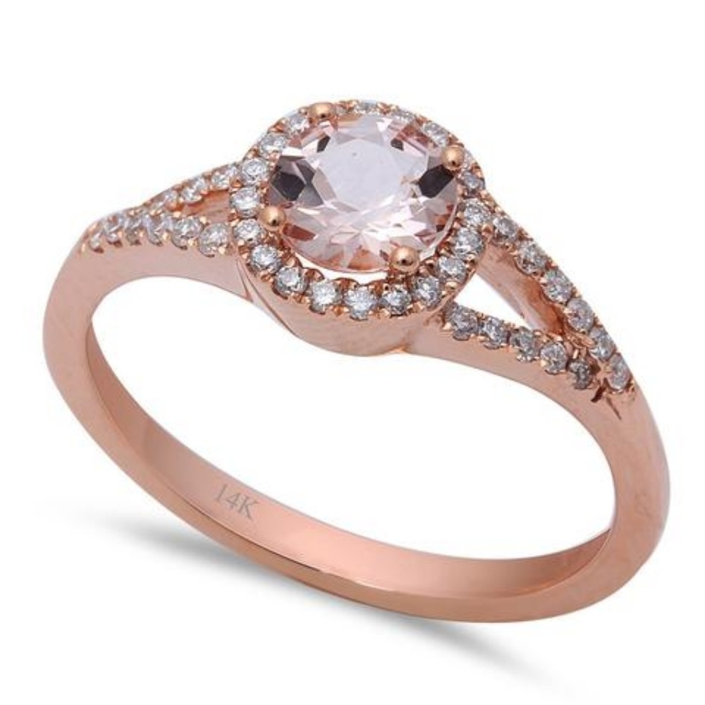rose gold morganite and diamonds ring
